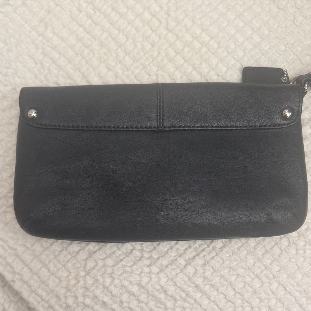 Coach Black Leather Wristlet Clutch - Picture 3 of 7